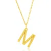 Simona Croissant Initial Pendant Necklace In Gold- M