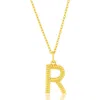 Simona Croissant Initial Pendant Necklace In Gold- R