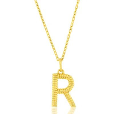 Simona Croissant Initial Pendant Necklace In Gold- R