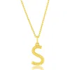 Simona Croissant Initial Pendant Necklace In Gold- S
