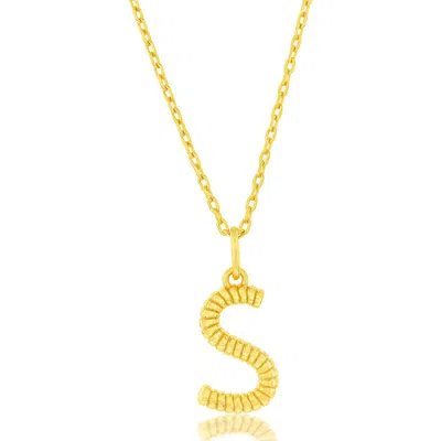 Simona Croissant Initial Pendant Necklace In Gold- S