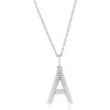 Simona Croissant Initial Pendant Necklace In Silver- A