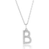 Simona Croissant Initial Pendant Necklace In Silver- B