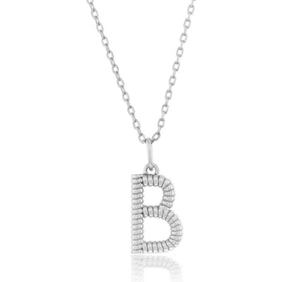 Simona Croissant Initial Pendant Necklace In Metallic