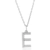 Simona Croissant Initial Pendant Necklace In Silver- E