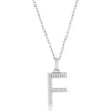 Simona Croissant Initial Pendant Necklace In Silver- F