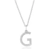 Simona Croissant Initial Pendant Necklace In Silver- G