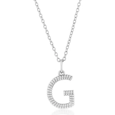 Simona Croissant Initial Pendant Necklace In Silver- G