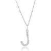 Simona Croissant Initial Pendant Necklace In Silver- J