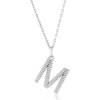 Simona Croissant Initial Pendant Necklace In Silver- M