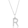 Simona Croissant Initial Pendant Necklace In Silver- R