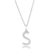 Simona Croissant Initial Pendant Necklace In Silver- S