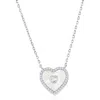 Simona Cubic Zirconia & Mother-of-pearl Heart Pendant Necklace In Silver