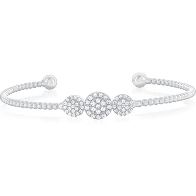Simona Cubic Zirconia Bangle Bracelet In Silver