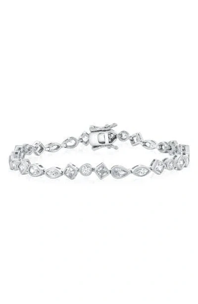 Simona Cubic Zirconia Bracelet In Silver