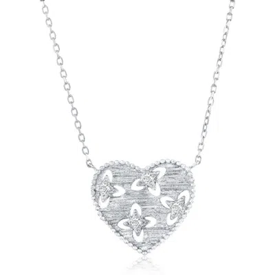 Simona Cubic Zirconia Cutout Heart Pendant Necklace