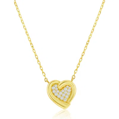 Simona Cubic Zirconia Heart Pendant Necklace In Gold