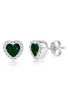 Simona Cubic Zirconia Heart Stud Earrings