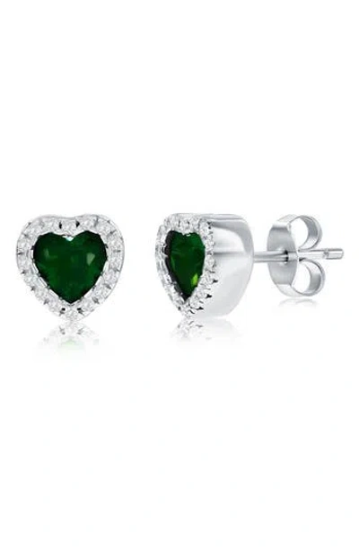 Simona Cubic Zirconia Heart Stud Earrings