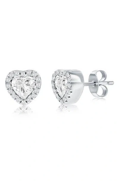 Simona Cubic Zirconia Heart Stud Earrings
