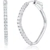 Simona Cubic Zirconia Hoop Earrings In Silver