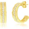 Simona Cubic Zirconia Molten Hoop Earrings