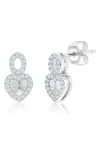 Simona Cubic Zirconia Oval Heart Stud Earrings In Silver