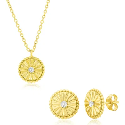 Simona Cubic Zirconia Pendant Necklace & Stud Earrings Set