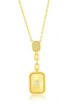 Simona Cubic Zirconia Rectangle Pendant Y-necklace In Gold
