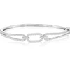Simona Cubic Zirconia Rope Bangle Bracelet In Silver