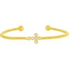 Simona Cubic Zirconia Sideways Cross Bracelet In Gold