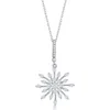 Simona Cubic Zirconia Snowflake Pendant Necklace In Silver