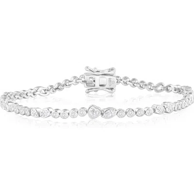 Simona Cubic Zirconia Sterling Silver Bracelet In Multi