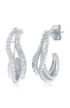 Simona Cubic Zirconia Wavy Hoop Earrings