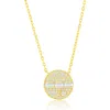 Simona Cz Circle Pendant Necklace In Gold