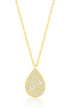 Simona Cz Pear Pendant Necklace In Gold