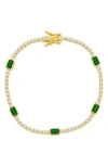 Simona Cz Tennis Bracelet In Emerald