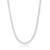 Simona Franco Chain 3mm Sterling Silver Or Gold Plated Over Sterling Silver 24" Necklace In Silver