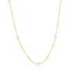 Simona Freshwater Pearl & Bead Station Chain Necklace In Gold