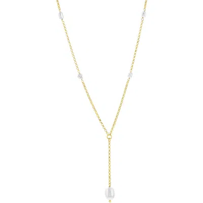 Simona Freshwater Pearl Y-necklace In Gold