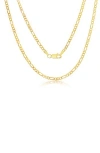 Simona Gold Plated Sterling Silver Figaro Chain Necklace In Gold