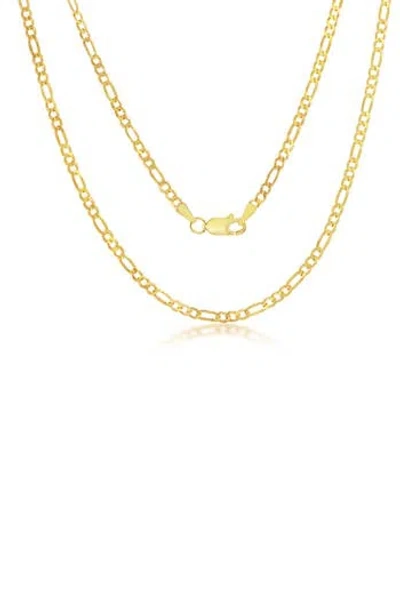 Simona Gold Plated Sterling Silver Figaro Chain Necklace