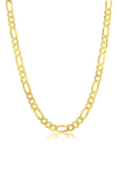 Simona Goldtone Plated Flat Figaro Chain Necklace