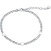 Simona Heart Cuban Chain Bracelet In Silver