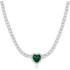 Simona Heart Cubic Zirconia Tennis Necklace
