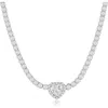 Simona Heart Cubic Zirconia Tennis Necklace