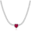 Simona Heart Cubic Zirconia Tennis Necklace