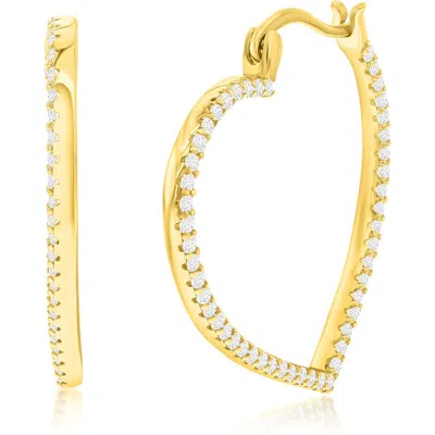 Simona Heart Hoop Earrings In Gold