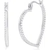 Simona Heart Hoop Earrings In Silver