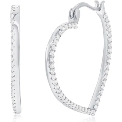 Simona Heart Hoop Earrings In Metallic